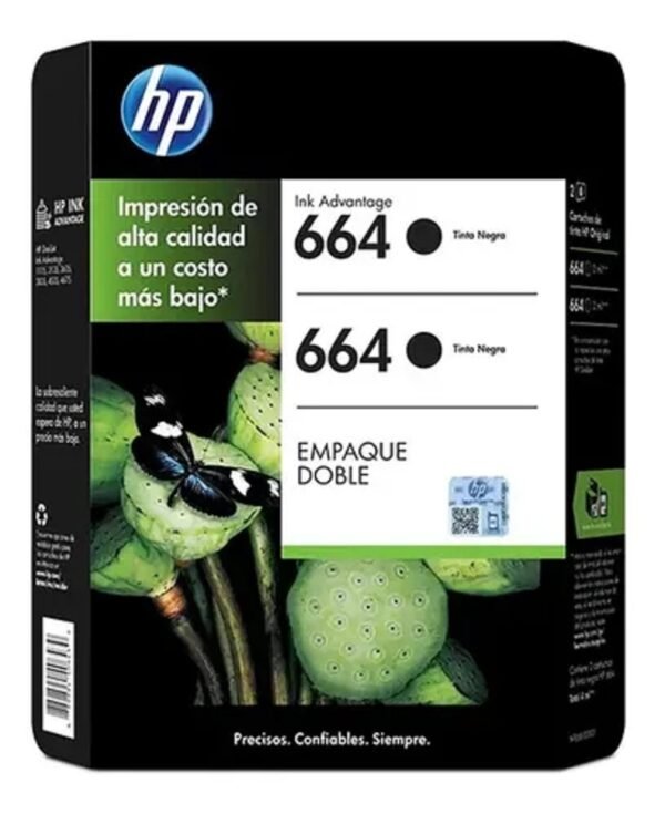 Cartucho de Tinta HP 664 N9J68BL Negro, Original *Fecha Pasada
