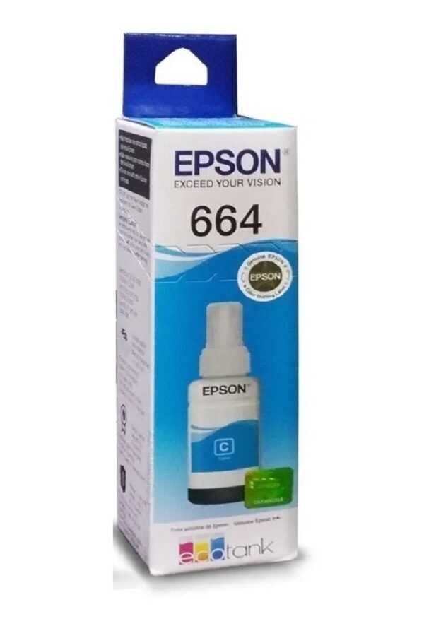 Botella de Tinta Epson T664220 664 Cian, Original