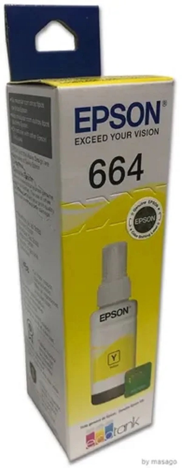 Botella de Tinta Epson T664420 664 Amarillo, Original