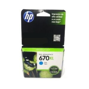 Cartucho de Tinta HP CZ118AL 670XL Cian, Original + (Fecha Pasada)