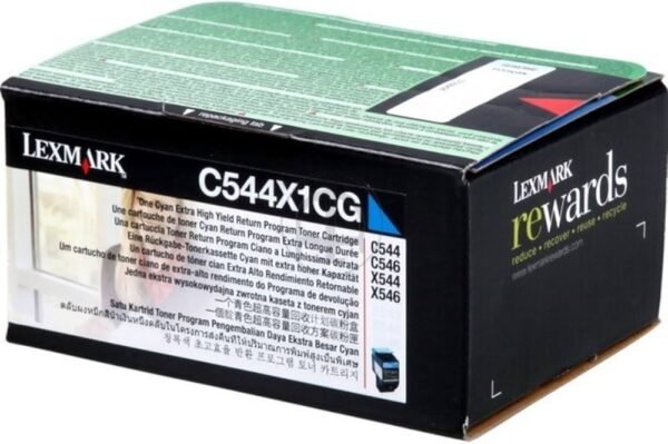 Cartucho de Tóner Lexmark C544X1CG Cian, Original