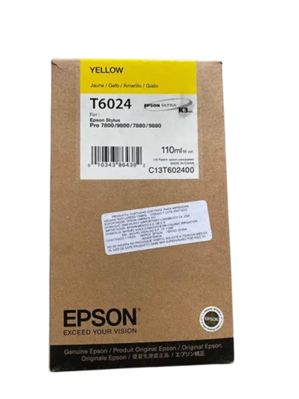 Cartucho de Tinta Epson T6024 Amarillo Original