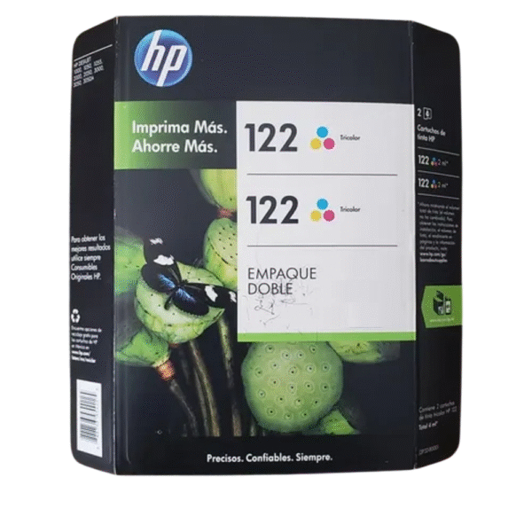 Cartucho de Tinta HP 122 Tricolor Paq. Doble Original *Pasada