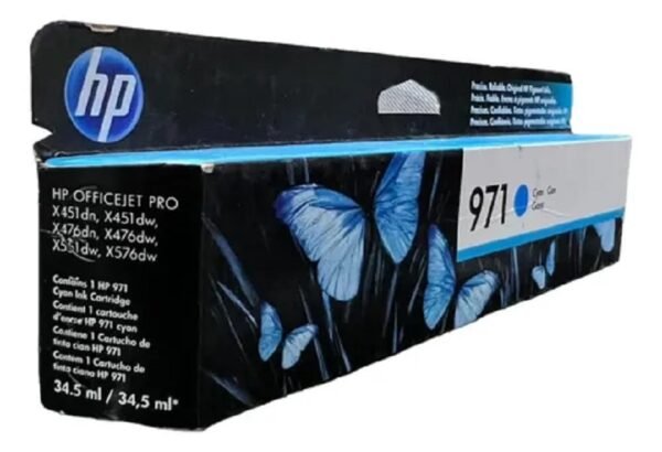Cartucho de Tinta HP 971 Cian Original *Pasada